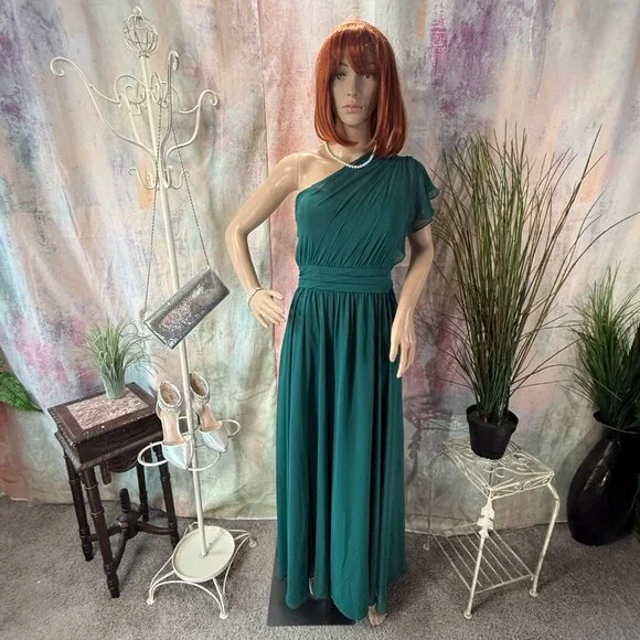 Mori Lee | Dresses | Mori Lee Princess Chiffon Ruched Oneshoulder Bridesmaid  Formal Dress | Poshmark